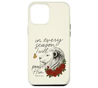 Alabado sea Él Cada Temporada Salmo 34:1 León Floral Carcasa para iPhone 12 Pro Max