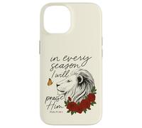 Alabado sea Él Cada Temporada Salmo 34:1 León Floral Carcasa para iPhone 14