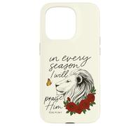 Alabado sea Él Cada Temporada Salmo 34:1 León Floral Carcasa para iPhone 15 Pro