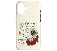 Alabado sea Él Cada Temporada Salmo 34:1 León Floral Carcasa para iPhone 16