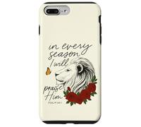 Alabado sea Él Cada Temporada Salmo 34:1 León Floral Carcasa para iPhone 7 Plus/8 Plus