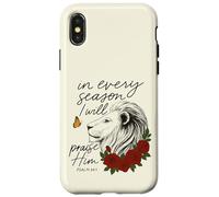 Alabado sea Él Cada Temporada Salmo 34:1 León Floral Carcasa para iPhone X/XS