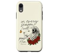 Alabado sea Él Cada Temporada Salmo 34:1 León Floral Carcasa para iPhone XR