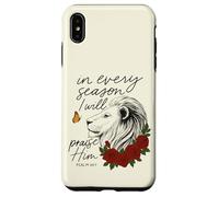 Alabado sea Él Cada Temporada Salmo 34:1 León Floral Carcasa para iPhone XS Max