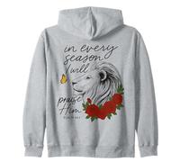 Alabado sea Él Cada Temporada Salmo 34:1 León Floral Sudadera con Capucha