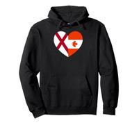 Alabama and Canada Flags: Heart Shaped Unity Sudadera con Capucha