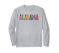 Alabama Floral Design for Women and Girls, Cute Alabama Manga Larga