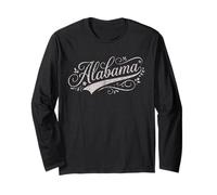 Alabama Floral Script Boutique Distressed Women's & Girls Manga Larga