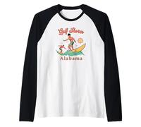 Alabama Gulf Shores Surfer AL Surfing Beach Vacaciones Camiseta Manga Raglan