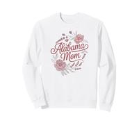 Alabama Mom Cursive Red Floral Design Cute Sudadera