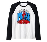 Alabanza al Señor Cruz Cristiana Adoración Fe Navidad Camiseta Manga Raglan