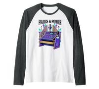 Alabanza y Poder Adoración Iglesia Música Cristiana Ministerio Sonido Camiseta Manga Raglan