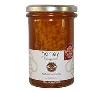 Alabasinis Family - Miel Griega con Panal, 400 g | 100% Natural y Artesanal | Miel Pura de Grecia | Aroma Intenso y Textura Crujiente | Sin Aditivos ni Conservantes