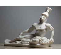 Alabaster Statue Escultura de héroe de guerra troyano moribundo de Aquiles hecha a mano