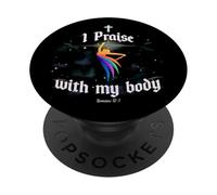 Alabo con mi Cuerpo Bailando Culto Cristiano Bailarina PopSockets PopGrip Adhesivo