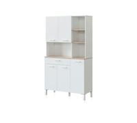 Alacena cocina colin 5 puertas blanco artik (blanco mate) - roble canadian 108 x 186 x 40 cm