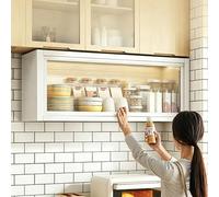 Alacenas Mural Multiusos de Acero Resistente Puertas Hidráulicas con Amortiguación Montaje Fácil Sin Taladrar para Hogar Cocina Baño y Espacios de Trabajo(60cm(23.6in))