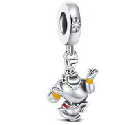Aladdin - Abalorio de plata de ley 925 para pulseras Pandora, joyería de moda para cumpleaños, Navidad, fiestas, vacaciones, regalo para mamá e hija, Mini , Plata de ley, No es una piedra preciosa