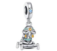 Aladdin - Abalorio de plata de ley 925 para pulseras Pandora, joyería de moda para cumpleaños, Navidad, fiestas, vacaciones, regalo para mamá e hija, Mini , Plata de ley, No es una piedra preciosa