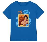 Aladdin Diamond in Rough, with Abu and The Magic Lamp Unisex Kids T Shirt Camiseta, Azul Cobalto, 5-6 años para Niños