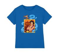 Aladdin Disney Diamond In The Rough, with Abu and The Magic Lamp Camiseta Infantil, Azul Real, 7-8 A