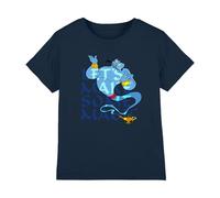 Aladdin Disney Let's Make Some Magic with The Genie Camiseta Infantil, Marino, 7-8 A