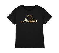 Aladdin Disney Logo Camiseta Infantil, Negro, 7-8 A