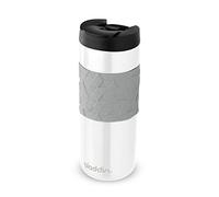 Aladdin Easy-Grip Leak-LockTM Edelstahl-Thermobecher, 0.47 Liter, 100% Auslaufsicher, Vakuumisoliert, Weiß, Mug Unisex, Blanco (White), 7.4 X X 20 Cm