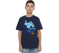 Aladdin Let's Make Some Magic with The Genie Unisex Kids T Shirt Camiseta, Azul Marino, 7-8 años para Niños