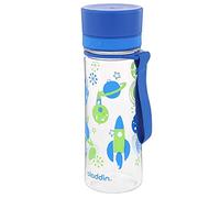 Aladdin My First Aveo Botella Agua Niños Colegio 0.35L Space Blue Print - Amplia Abertura - Libre de BPA - Botellas de Agua Para Niños - Resistente a Manchas y Olores - Apta Para Lavavajillas