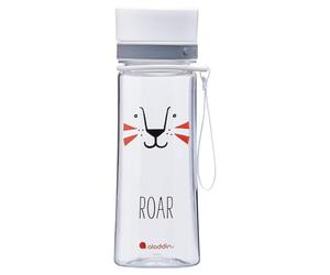 Aladdin My First Aveo Lion Botella Agua Niños Colegio 0.35L Blanco/Naranja - Amplia Abertura - Libre de BPA - Botellas de Agua Para Niños - Resistente a Manchas y Olores - Apta Para Lavavajillas