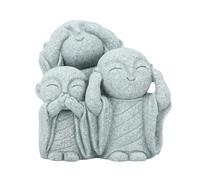Aladeno Mini Estatua de Buda Monje de Piedra Arenisca Verde, estatuas de Piedra Arenisca de Buda, esculturas de oración, decoración de Buda, estatuas de Buda para el hogar, (Style 3)