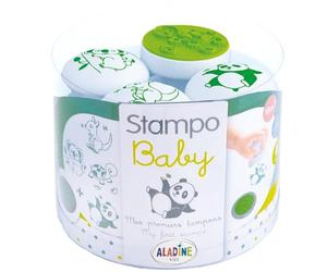 Aladine 03817 - Animales del bebé stampo, 4 Sellos, 1 Maxi Pad, Verde