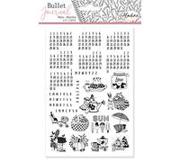 Aladine 03939 - Juego de sellos de bala diaria, 25 sellos de mes universales, calendario de fecha de año, accesorios de bala diaria, bala planificador de balas, agenda