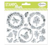 Aladine 04242 - 17 sellos de corona y follaje - Sellos transparentes