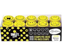 Aladine 3003626 Stampo Easy Smiley-Juego de Sellos (Tinta Negra), Color Amarillo, Small (03626)