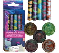 Aladine 72460 - Lote de 5 varillas de cera para ocultar (efecto mármol, multicolor