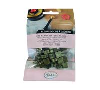 Aladine 72649 - 60 perlas de cera para ocultar - verde caqui nacarado - para crear sello de cera - flores de cera - hacer parte de boda, nacimiento, letras, correos, menús y regalos - 72649