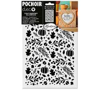 Aladine 81217 - Stencil All-Over Halloween, 20 x 30 cm, diseño de decoración de Halloween, todas las superficies, hojas borlas calabazas, para pintura, Airbrush, scrapbooking