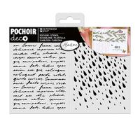 Aladine 81258 - Plantilla de escritura y gotas, 13 x 18 cm, plantilla para decoración de todas las superficies - Stencil fieltro, pintura, aerógrafo - Dibujo Manuscrito