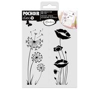 Aladine 81263 - Plantilla de flores de diente de león y cquelicot (13 x 18 cm), diseño de flores de diente de león y cquelicot