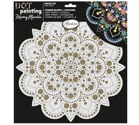 Aladine 85505 - Kit de plantilla y soporte Mandala de 30 cm para crear Mandalas de punto Painting - Pintura sobre guijarro, madera, tejidos, lienzos - Dotting Paint Points - Ocio creativo