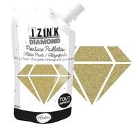 Aladine Izink Diamond - Pintura con purpurina - Ultra concentrada en lentejuelas - Decoración todo soporte - DIY y manualidades creativas - Fabricado en Francia - Botella flexible de 80 ml - dorado