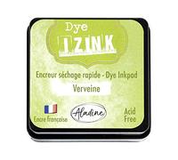Aladine Izink Dye 19264 - Tinta de Secado rápido para Sellos y Plantillas - Álbum de Recortes y Tarjetas Creativas - Tinta Francesa - Tamaño M - 5 x 5 cm - Color Verbena Verde Claro