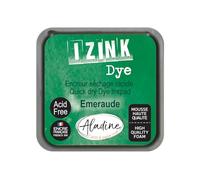 Aladine Izink Dye - Tinta de Secado rápido para Sellos y Plantillas - Álbum de Recortes y Tarjetas Creativas - Tinta Francesa - Tamaño M - 5 x 5 cm - Color Verde Esmeralda