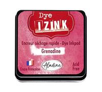Aladine Izink Dye - Tinta de Secado rápido para Sellos y Plantillas - Álbum de Recortes y Tarjetas Creativas - Tinta Francesa - Tamaño M - 5 x 5 cm - Color Rojo Granadina