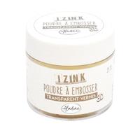 Aladine Izink - Polvo para repujado transparente con purpurina, efecto de volumen 3D para álbumes de recortes y tarjetas creativas - Scrap en relieve transparente barnizado - Bote de 25 ml