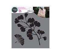 Aladine - Plantilla Gingko Biloba 28 x 28 cm para decoración de todas las superficies - Stencil fieltros, pintura y aerógrafo - Dibujo floral - 81026