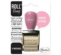 Aladine Roll' Stamp Positive Attitude - Sello con rueda - 12 mensajes para sellar en cualquier lugar - Ideal para Bullet Journal, Scrapbooking 02161 negro