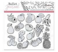 Aladine - Stampo Bullet Clear FRUITS - Tabla de sellos de espuma, Huella Silicona - Ideal para Bullet Journal, Scrapbooking, Cuadernos - Loisirs Créatives DIY